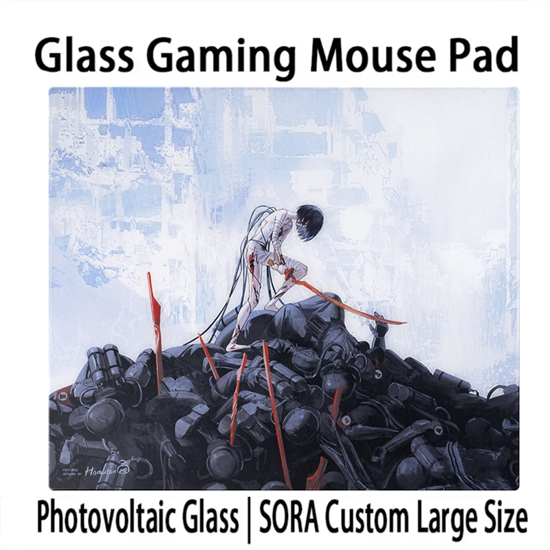 Esports Gaming Gear - P-Psychological Gear ゲーミングガラスマウスパッド YUME 滑らかなつや消し表面デスクマット強化アップグレード FPS