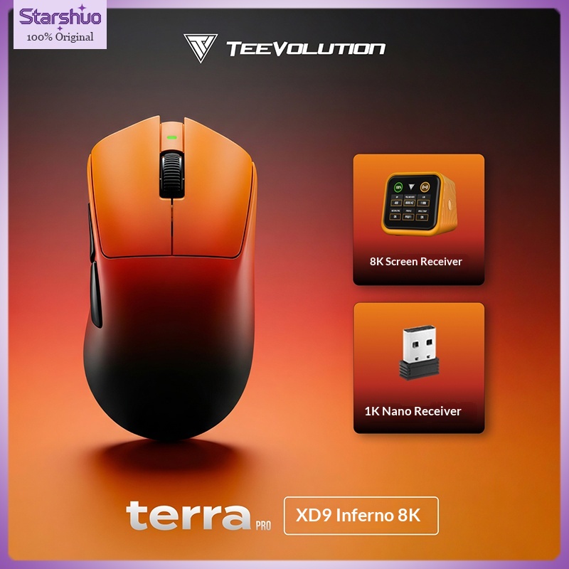Esports Gaming Design - TEEVOLUTION Terra XD9PT Eスポーツゲーミングマウス 人間工学に基づいた軽量設計 ディスプレイレシーバー