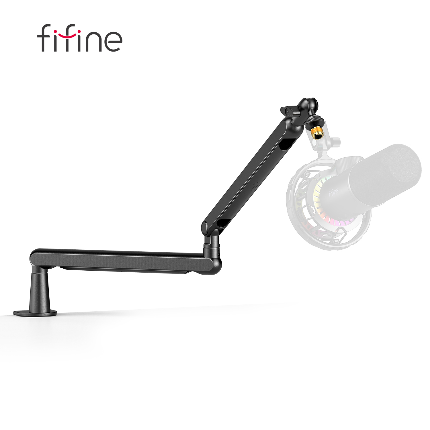 Microphone Arm Boom - Fifine-アンプマイクブームアーム、調整可能、ロープロファイル、デスクマウントクランプ付きマイクアーム、Streaming-BM88用ケーブルストレージ