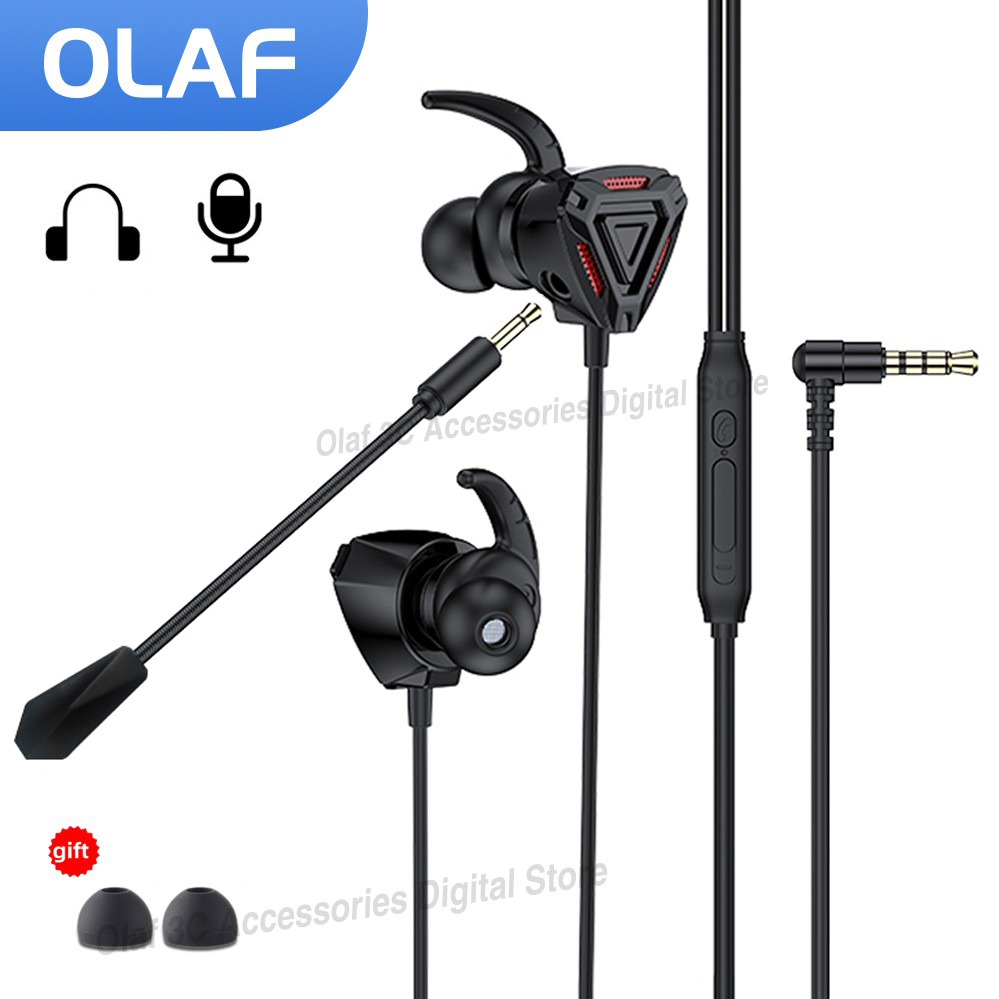 Esports Gaming Headphones - OLAF 3.5 ミリメートル有線ヘッドフォンゲーミングヘッドセット低音ステレオゲーマーイヤホンノイズキャンセリングイヤホンデュアルマイクインイヤーハンズフリー