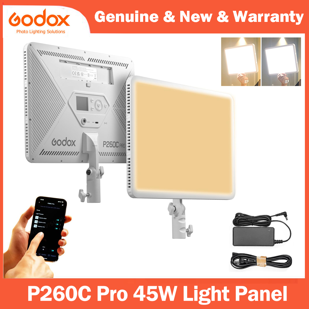 Led Light Panel Stream - Godox P260C Pro LED ビデオライトパネル バイカラー