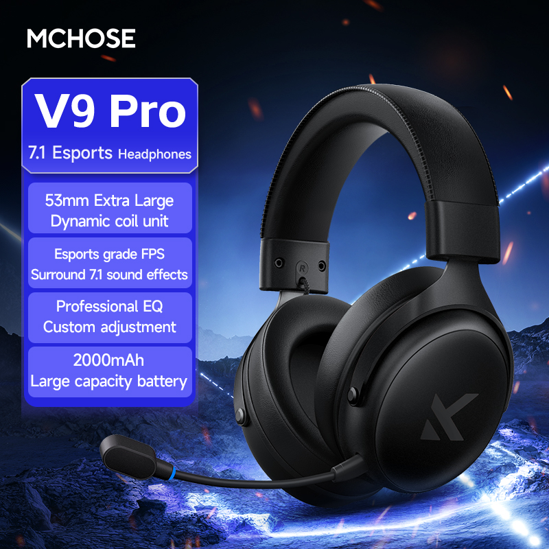 Esports Gaming Headphones - MCHOSE V9 Pro ヘッドセット マイク付き 3モード