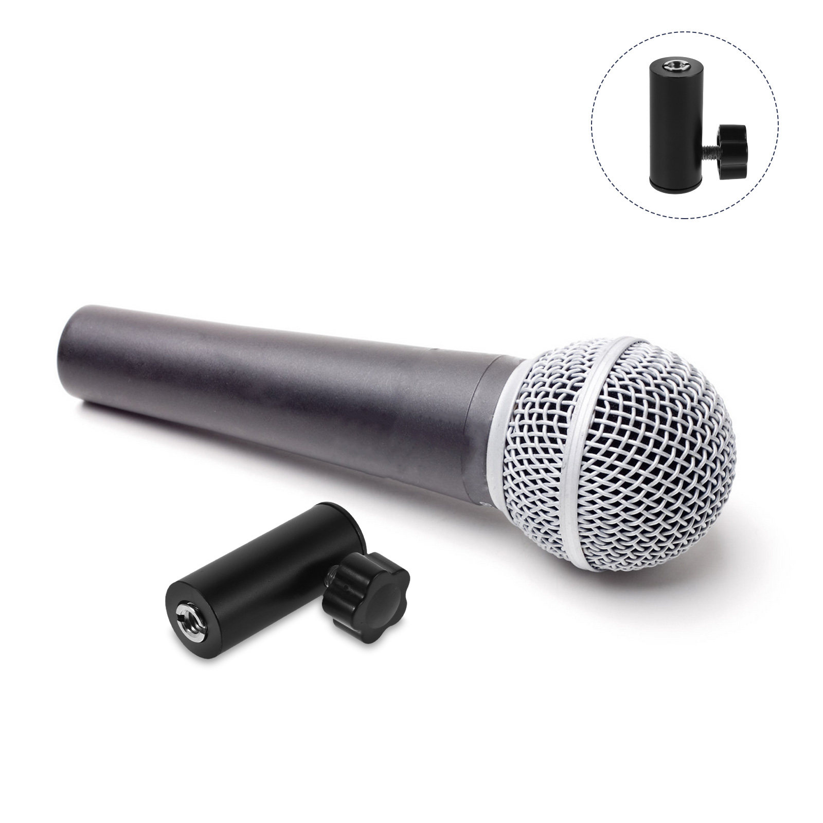Microphone Arm Boom - マイクスタンドアダプター 1/4インチネジ 金属製スレッドコンバーター ストレートプラグイン ブームアーム用 スタジオ録音用マイクアクセサリー