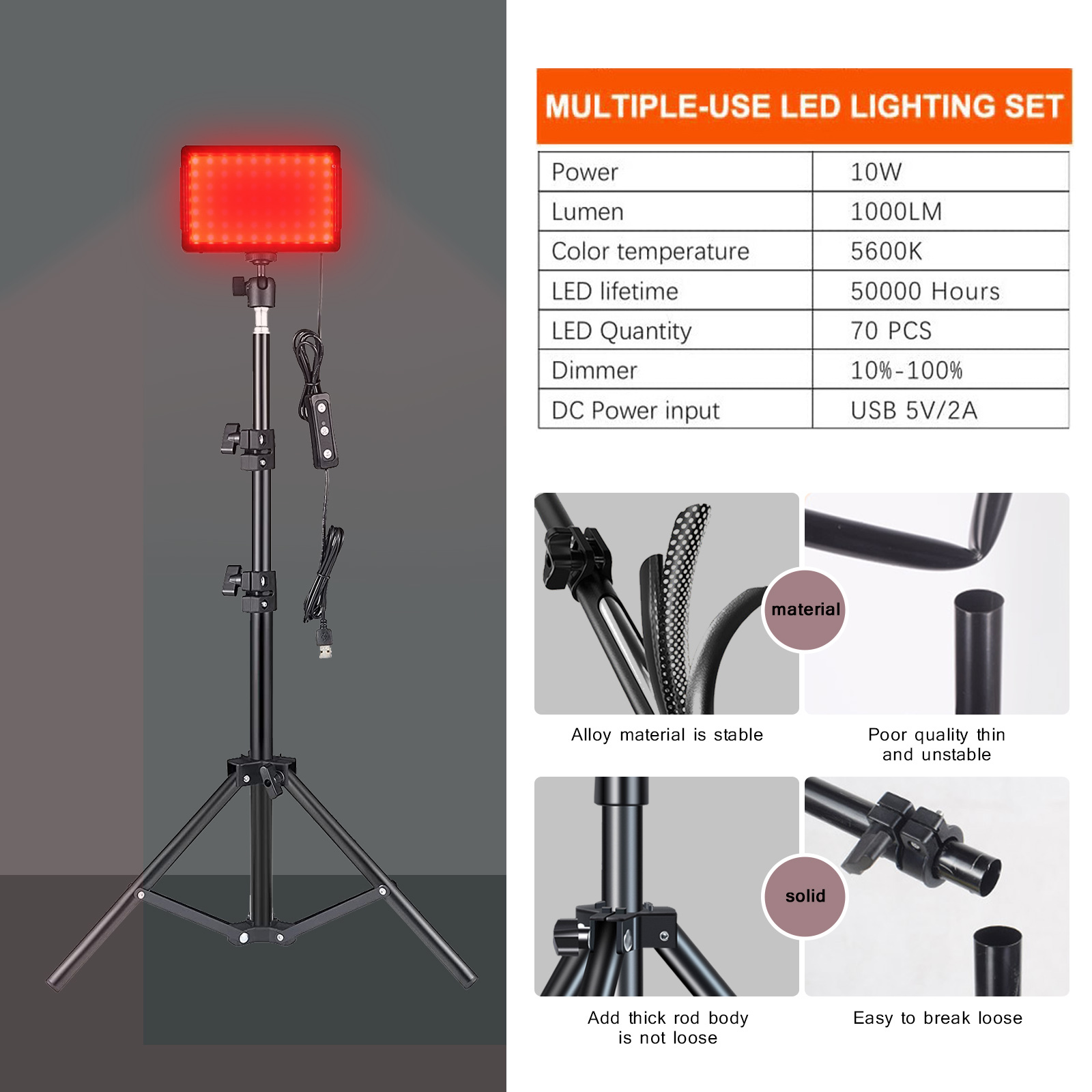 LED 写真ビデオライトパネル照明フォトスタジオランプキット - Led Light Panel Stream のレビューと価格