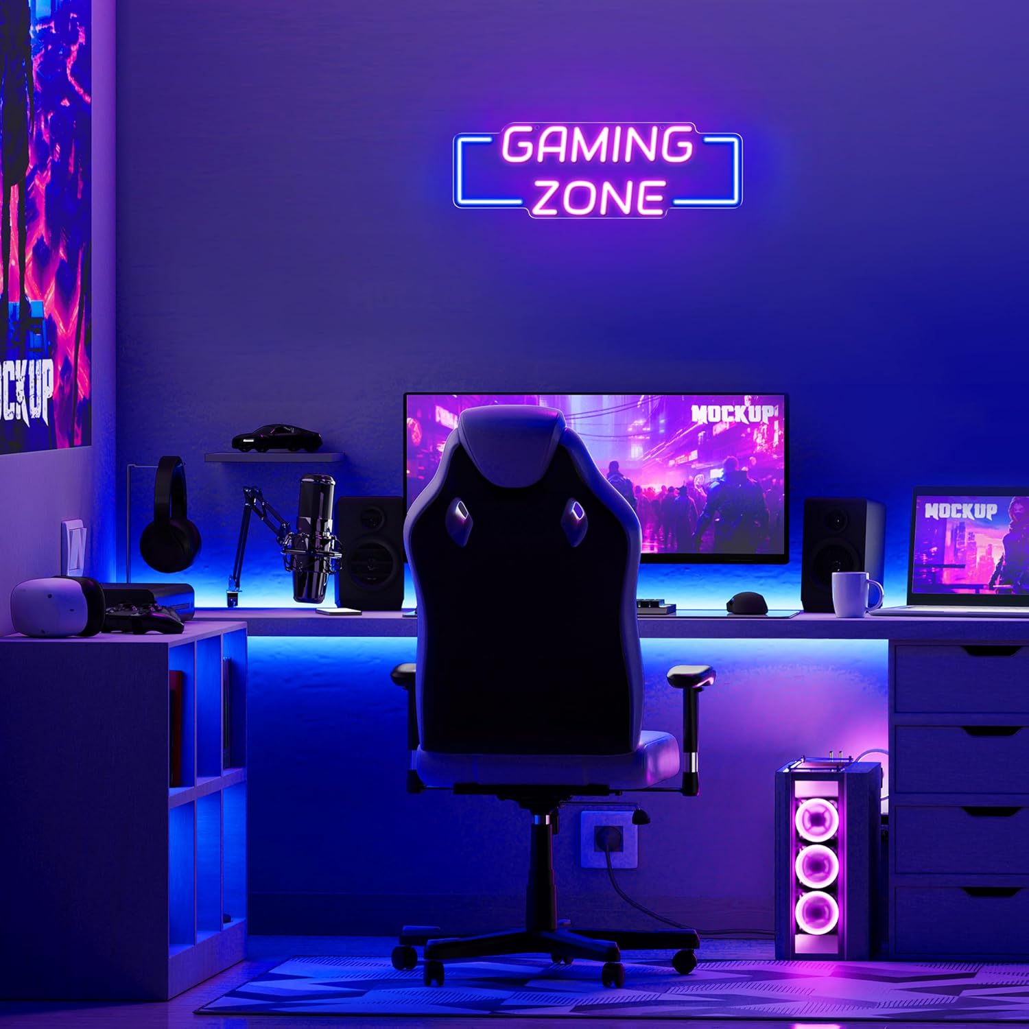 ゲーミングゾーンネオンサインUSB LEDネオンライト壁飾り - Esports Gaming Room のレビューと価格
