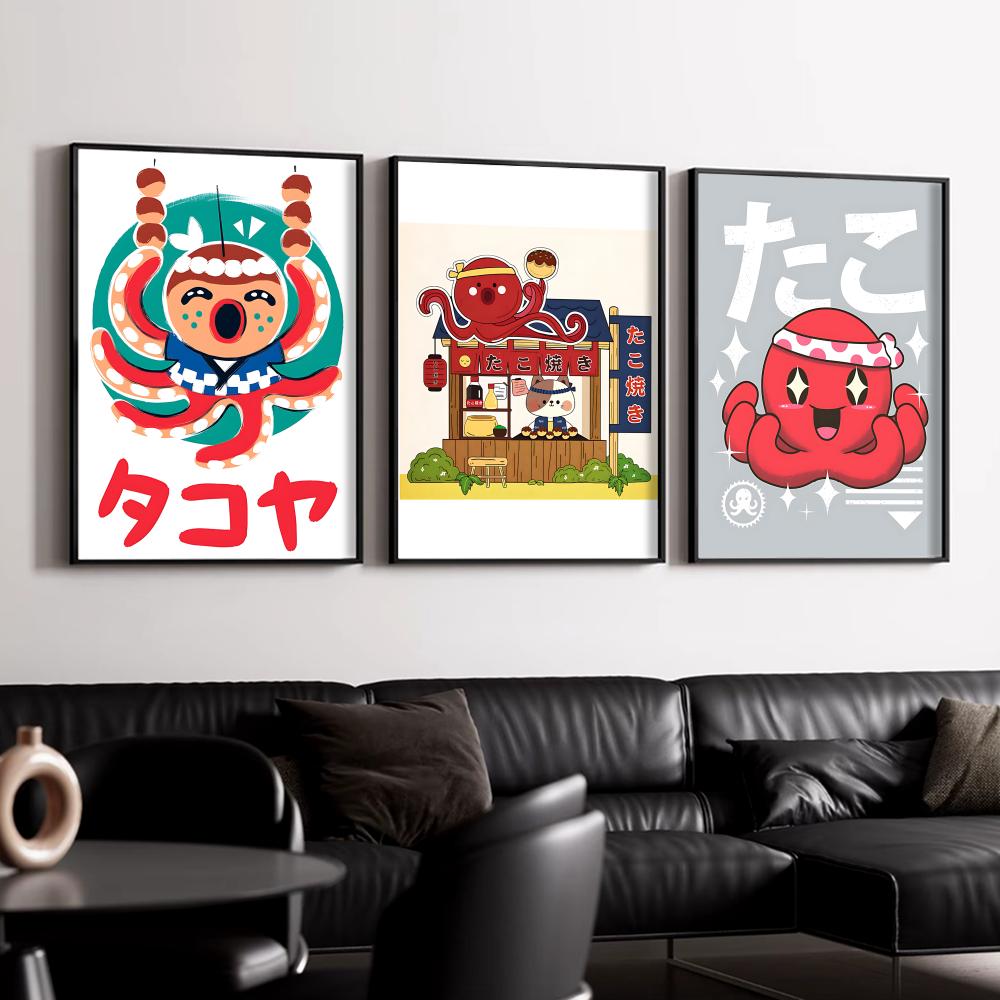 かわいいたこ焼きポスター ウォールポスター 自己粘着式 防水 - Esports Gaming Room のレビューと価格