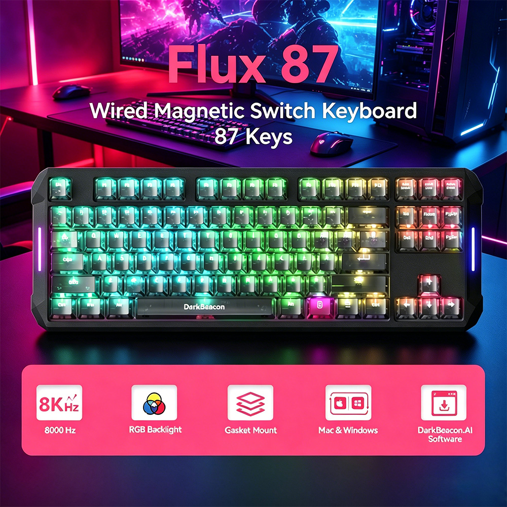 DarkBeacon Flux 87 ホール効果ゲーミングキ - Esports Gaming Photo のレビューと価格
