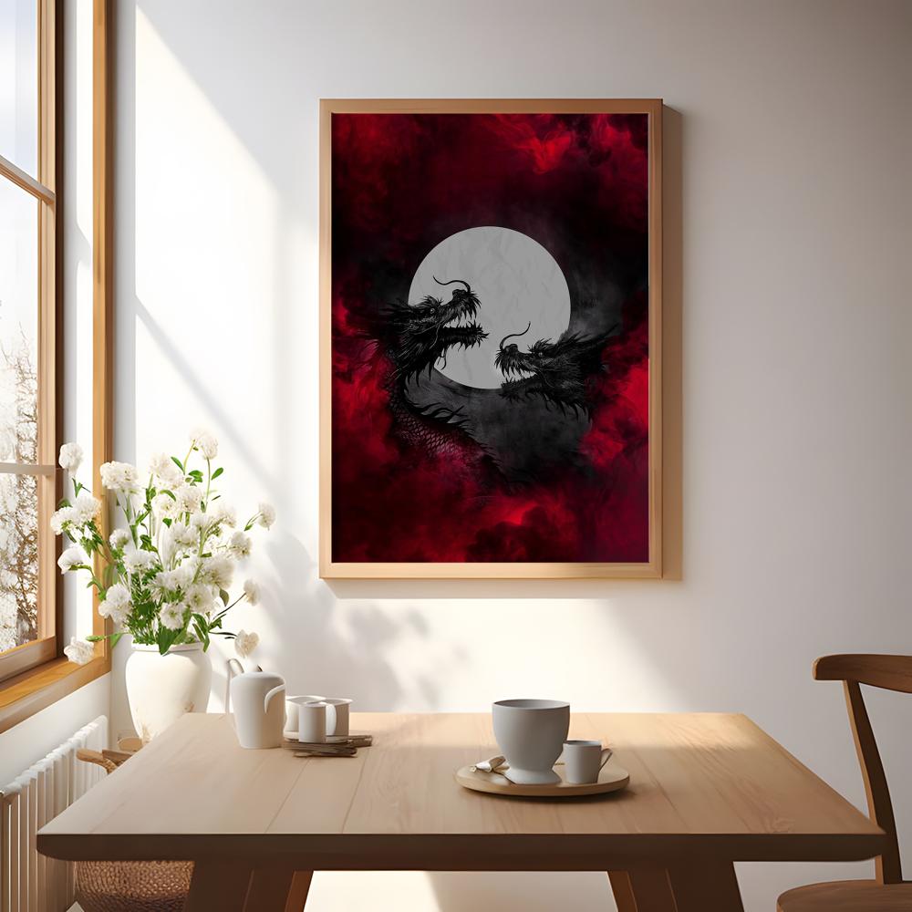 ブラックドラゴンポスター防水ステッカー絵画ゲームルーム&Eス - Esports Gaming Room のレビューと価格