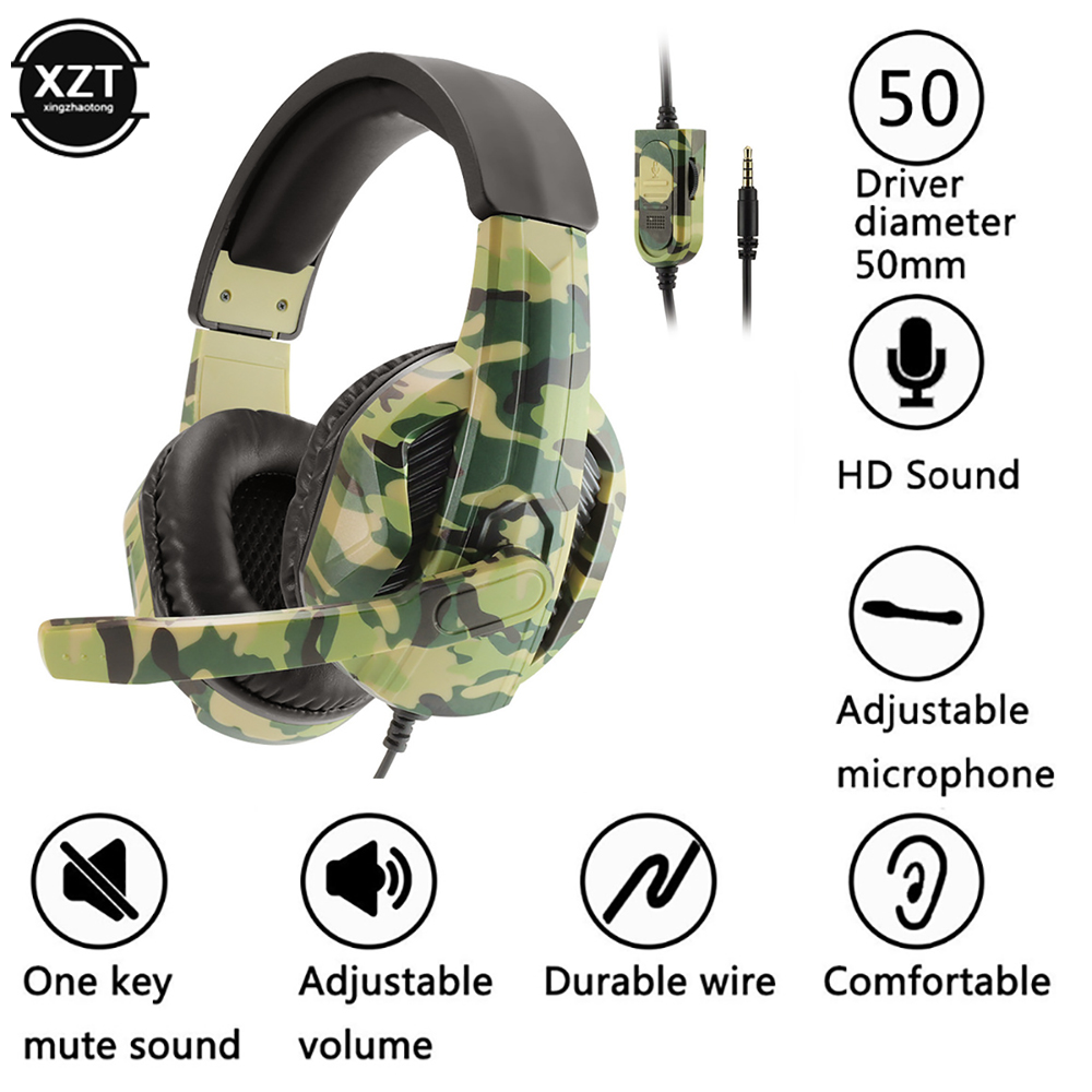 迷彩ゲーミングヘッドセット 3.5 ミリメートル AUX ジ - Esports Gaming Headphones のレビューと価格